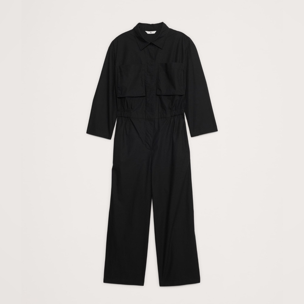 NWT! Banana Republic Black Cotton Poplin Boiler Suit  - Multiple 🍋 - Picture 4 of 4
